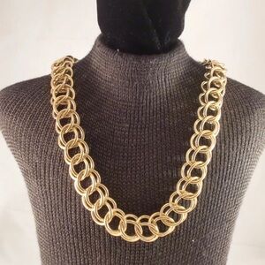 Everyday Sophistication Gold Tone Double Round Link Chain 18” Necklace